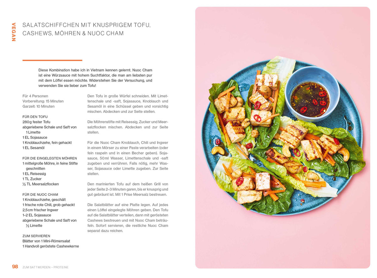 Tofu-Wraps, Karotten, Nüsse und Dips auf einer grünen BBQ-Platte, vegan und vegetarisch.