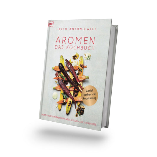 Aromen - Das Kochbuch mit buntem Gemüse auf dem Cover.