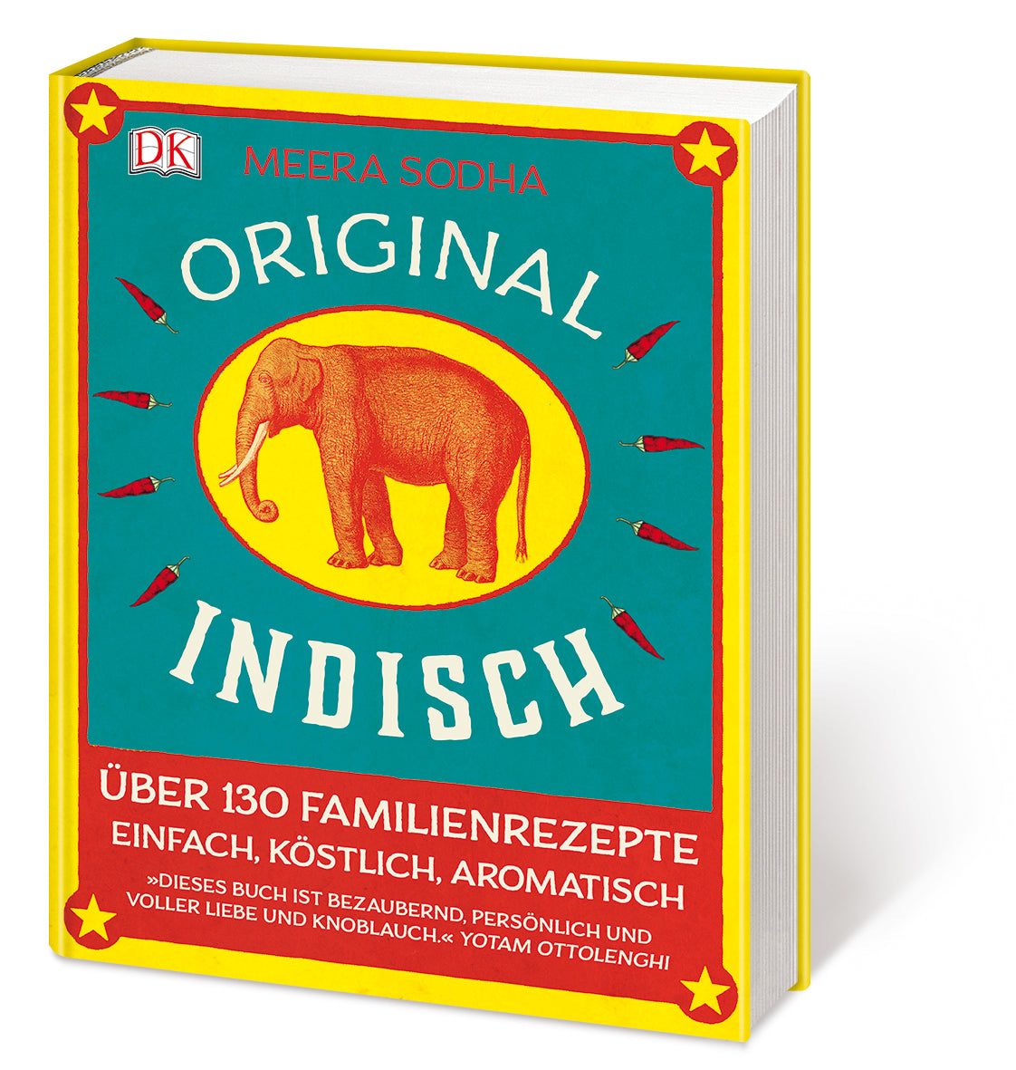 Geschenkset Original Indisch mit rotem Elefanten, Verpackung mit indischem Motiv sichtbar.