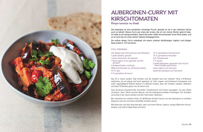 Eine Schale Auberginen-Curry.