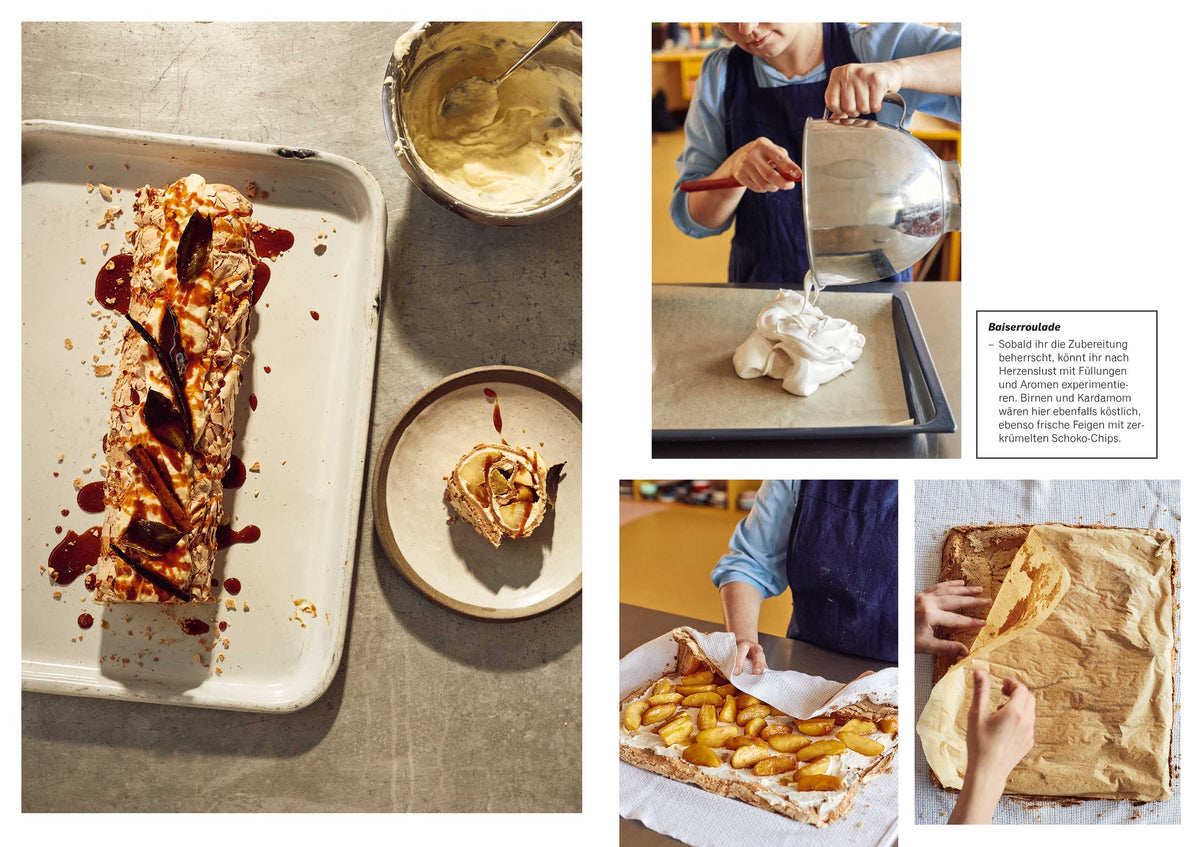 Karamell-Dessert mit Äpfeln und Geschenkset Ottolenghi Test Kitchen: Extra Good Things von oben.