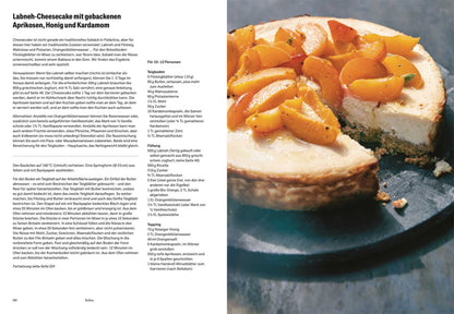 Käsekuchen mit gebackenen Aprikosen als Belag.