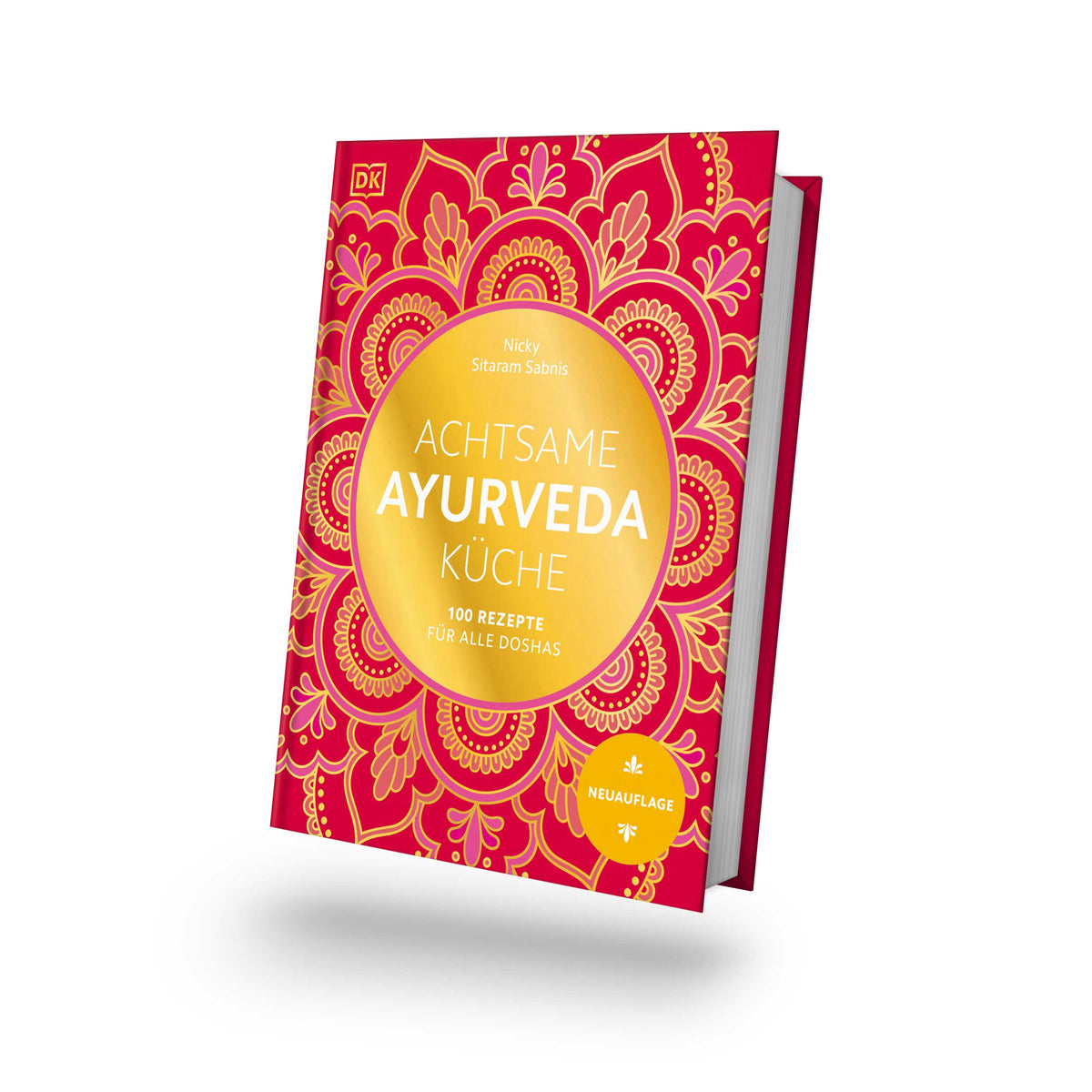 Geschenkset Achtsame Ayurveda Küche mit rotem Mandala auf dem Buchcover sichtbar.