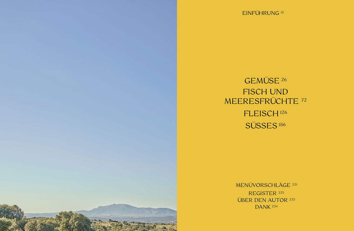 Blauer Himmel und Berge links, rechts Geschenkset Die spanische Landküche Kategorie.